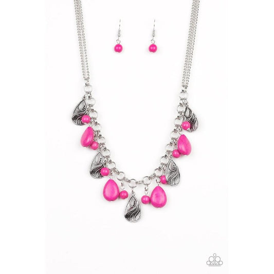 Terra Tranquility Pink Necklace - Paparazzi - Dare2bdazzlin N Jewelry
