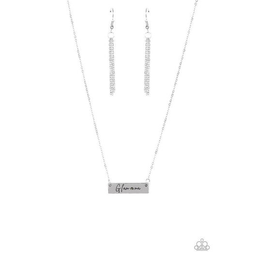 The GLAM-ma Silver Necklace - Dare2bdazzlin N Jewelry