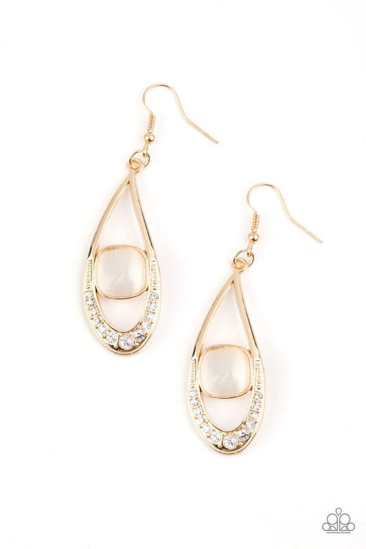 The Greatest GLOW On Earth - Gold Earring - Paparazzi - Dare2bdazzlin N Jewelry