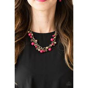 The GRIT Crowd - Pink Necklace - Paparazzi - Dare2bdazzlin N Jewelry
