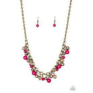 The GRIT Crowd - Pink Necklace - Paparazzi - Dare2bdazzlin N Jewelry