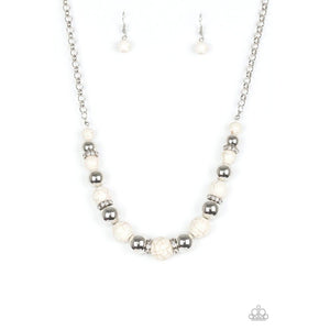 The Ruling Class White Stone Necklace - Paparazzi - Dare2bdazzlin N Jewelry