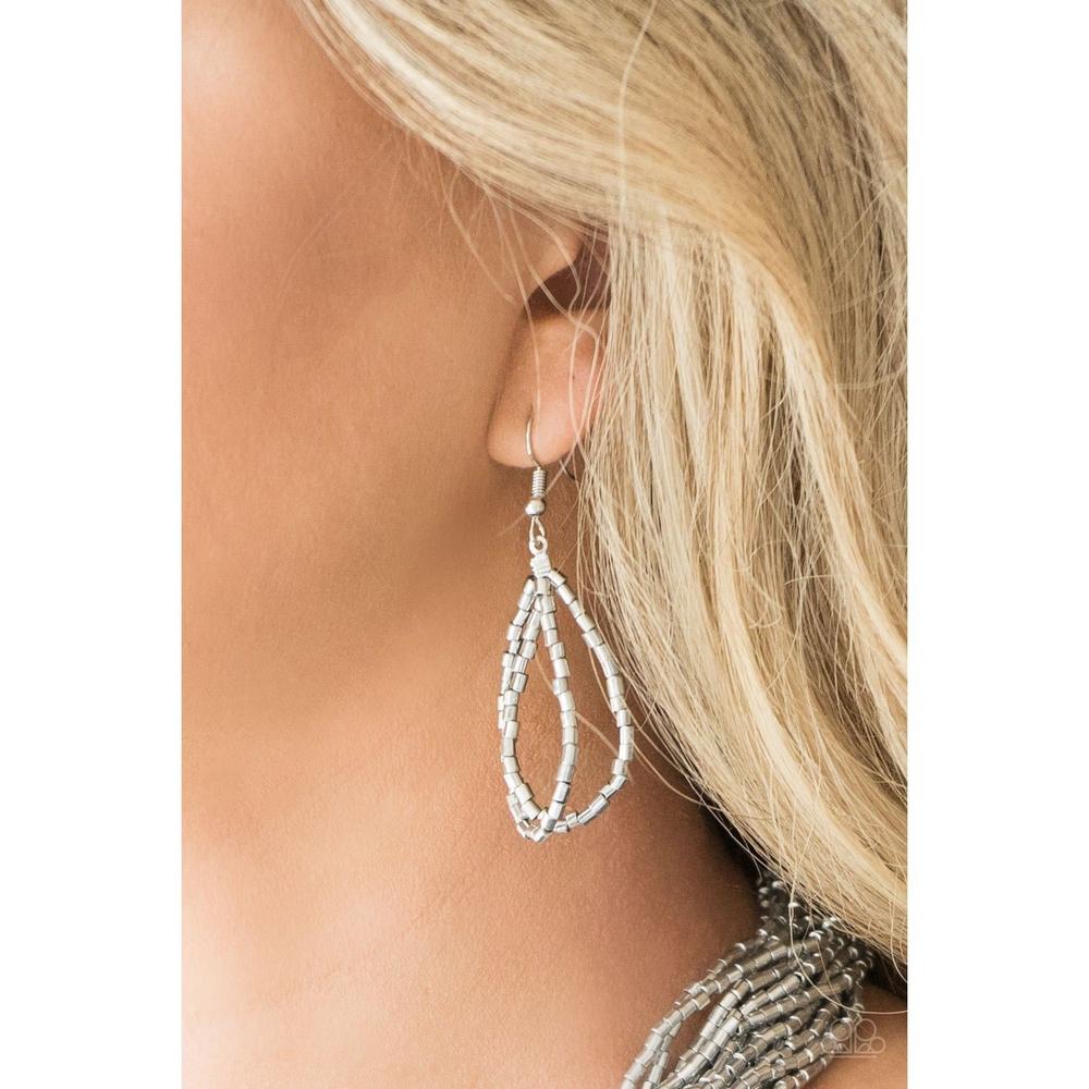 The Speed of Starlight Silver Necklace - Paparazzi - Dare2bdazzlin N Jewelry