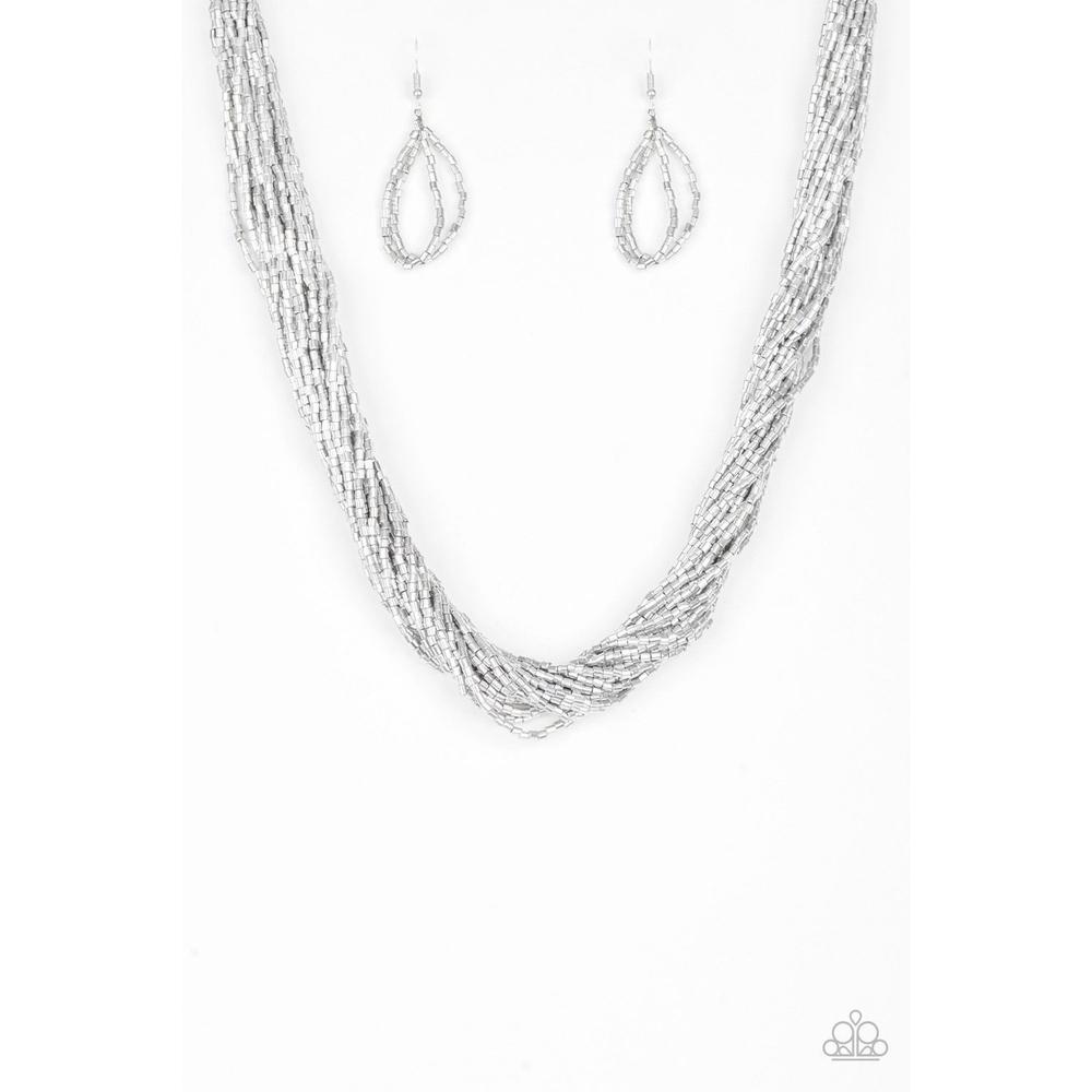 The Speed of Starlight Silver Necklace - Paparazzi - Dare2bdazzlin N Jewelry