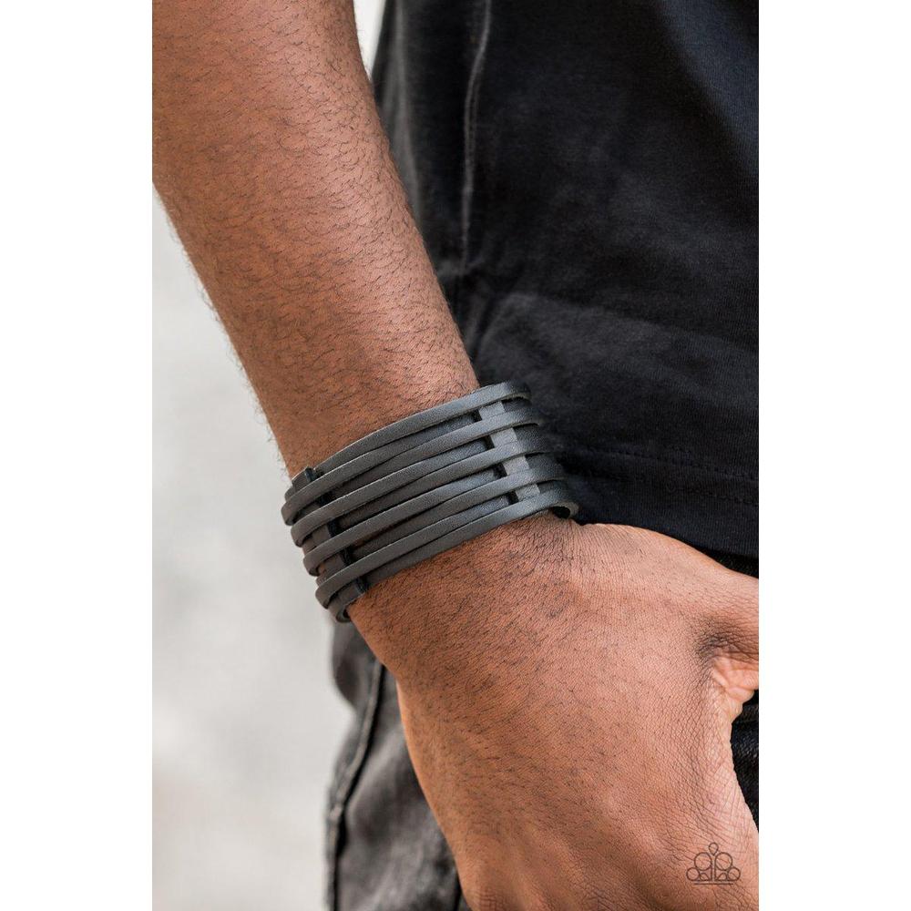 The Starting Lineup - Black Urban Bracelet - Paparazzi - Dare2bdazzlin N Jewelry
