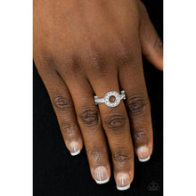 Load image into Gallery viewer, Then One and Only Sparkle White Ring - Paparazzi - Paparazzi - Dare2bdazzlin N Jewelry
