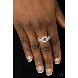 Then One and Only Sparkle White Ring - Paparazzi - Paparazzi - Dare2bdazzlin N Jewelry