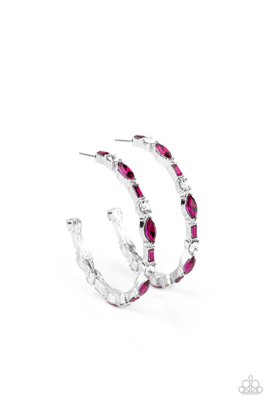 There Goes The Neighborhood - Pink Earring - Paparazzi - Dare2bdazzlin N Jewelry