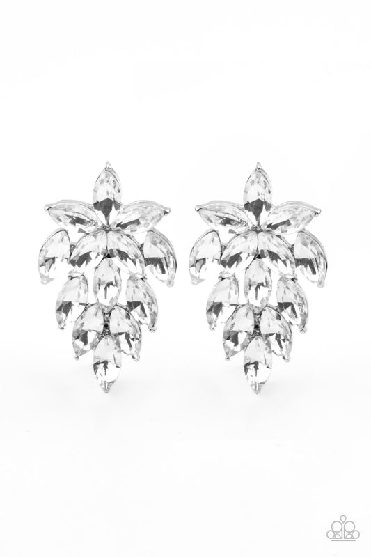 They See Me Glowin - White Earring - Paparazzi - Dare2bdazzlin N Jewelry