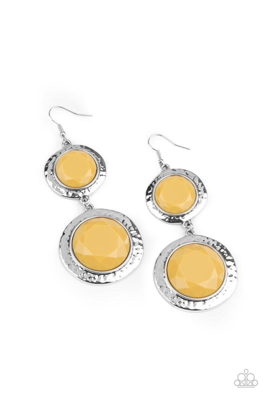 Thrift Shop Stop - Yellow Earring - Paparazzi - Dare2bdazzlin N Jewelry