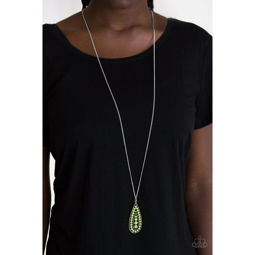 Tiki Tease - Green Necklace - Paparazzi - Dare2bdazzlin N Jewelry