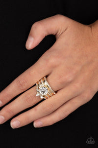 Top Dollar Bling - Gold Ring - Paparazzi - Dare2bdazzlin N Jewelry