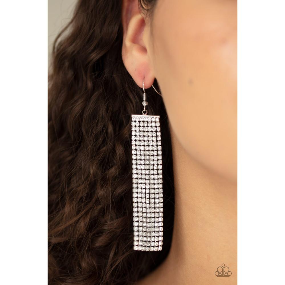 Top-Down Shimmer - White Earrings - Paparazzi - Dare2bdazzlin N Jewelry