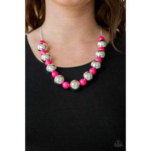 Top Pop Pink Necklace -  Paparazzi - Dare2bdazzlin N Jewelry