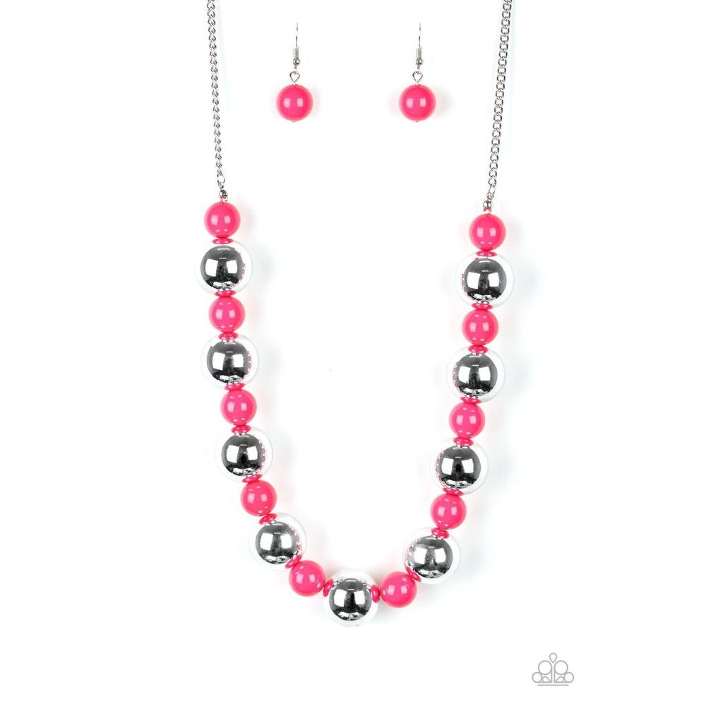 Top Pop Pink Necklace -  Paparazzi - Dare2bdazzlin N Jewelry