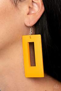 Totally Framed Yellow Earring - Paparazzi - Dare2bdazzlin N Jewelry