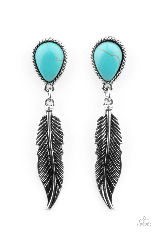 Totally Tran-QUILL - Blue Earring - Paparazzi - Dare2bdazzlin N Jewelry