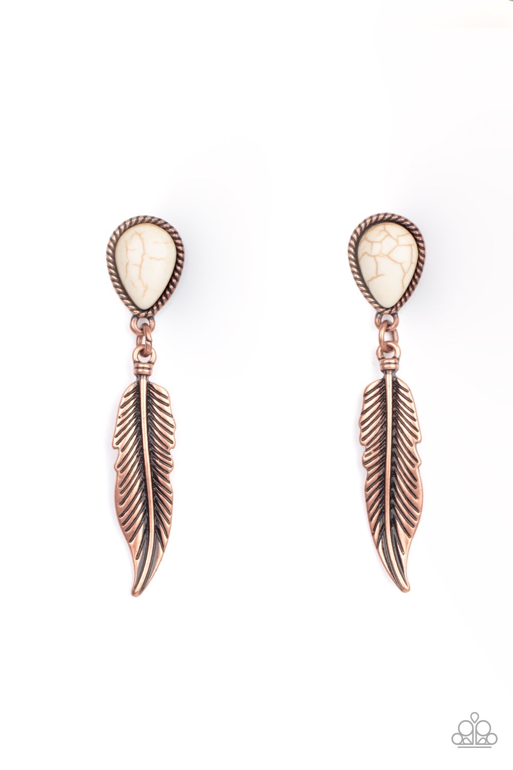 Totally Tran-QUILL - Copper Earring - Paparazzi - Dare2bdazzlin N Jewelry