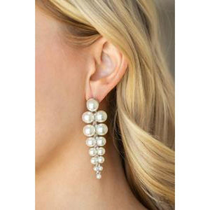 Totally Tribeca White Earrings - Paparazzi - Dare2bdazzlin N Jewelry