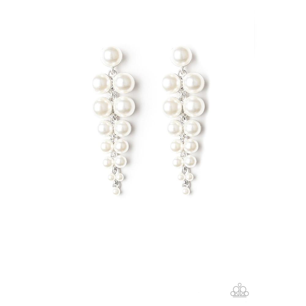 Totally Tribeca White Earrings - Paparazzi - Dare2bdazzlin N Jewelry