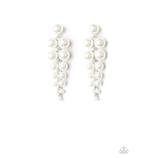 Totally Tribeca White Earrings - Paparazzi - Dare2bdazzlin N Jewelry