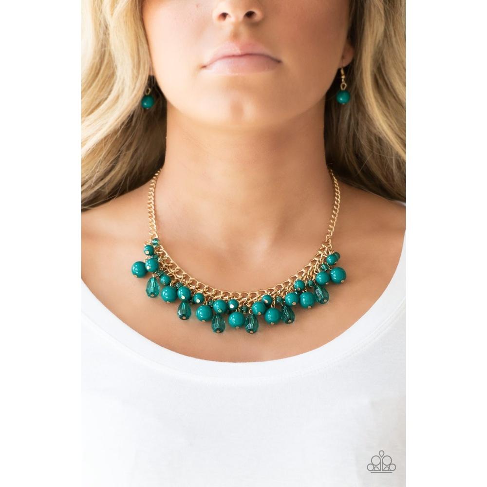 Tour de Trendsetter Green Necklace - Paparazzi - Dare2bdazzlin N Jewelry