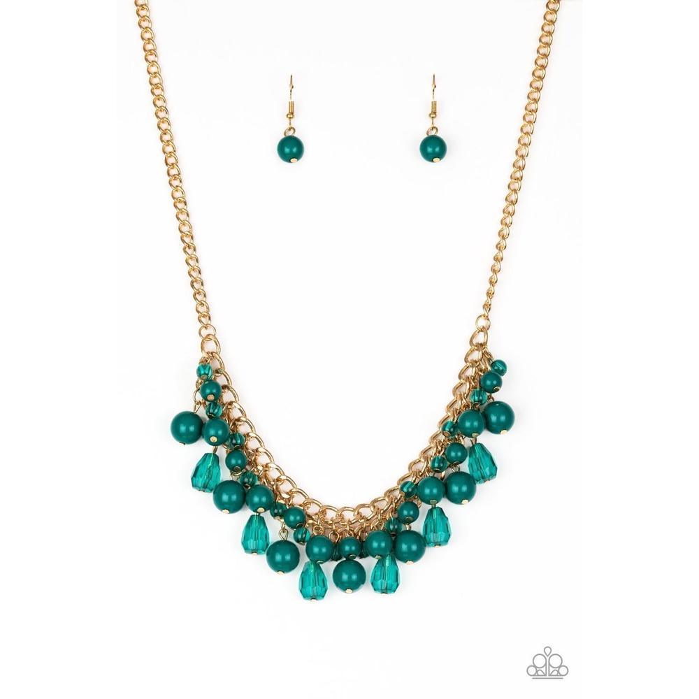 Tour de Trendsetter Green Necklace - Paparazzi - Dare2bdazzlin N Jewelry