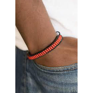 Trail Tracker - Red Urban Bracelet - Paparazzi - Dare2bdazzlin N Jewelry