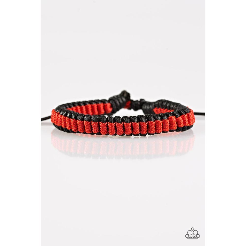 Trail Tracker - Red Urban Bracelet - Paparazzi - Dare2bdazzlin N Jewelry