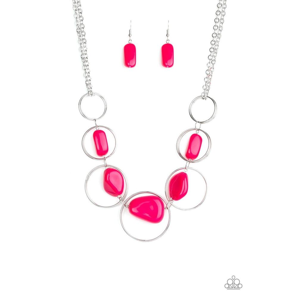 Travel Log Pink Necklace - Paparazzi - Dare2bdazzlin N Jewelry