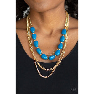 Trend Status Blue Necklace - Paparazzi - Dare2bdazzlin N Jewelry
