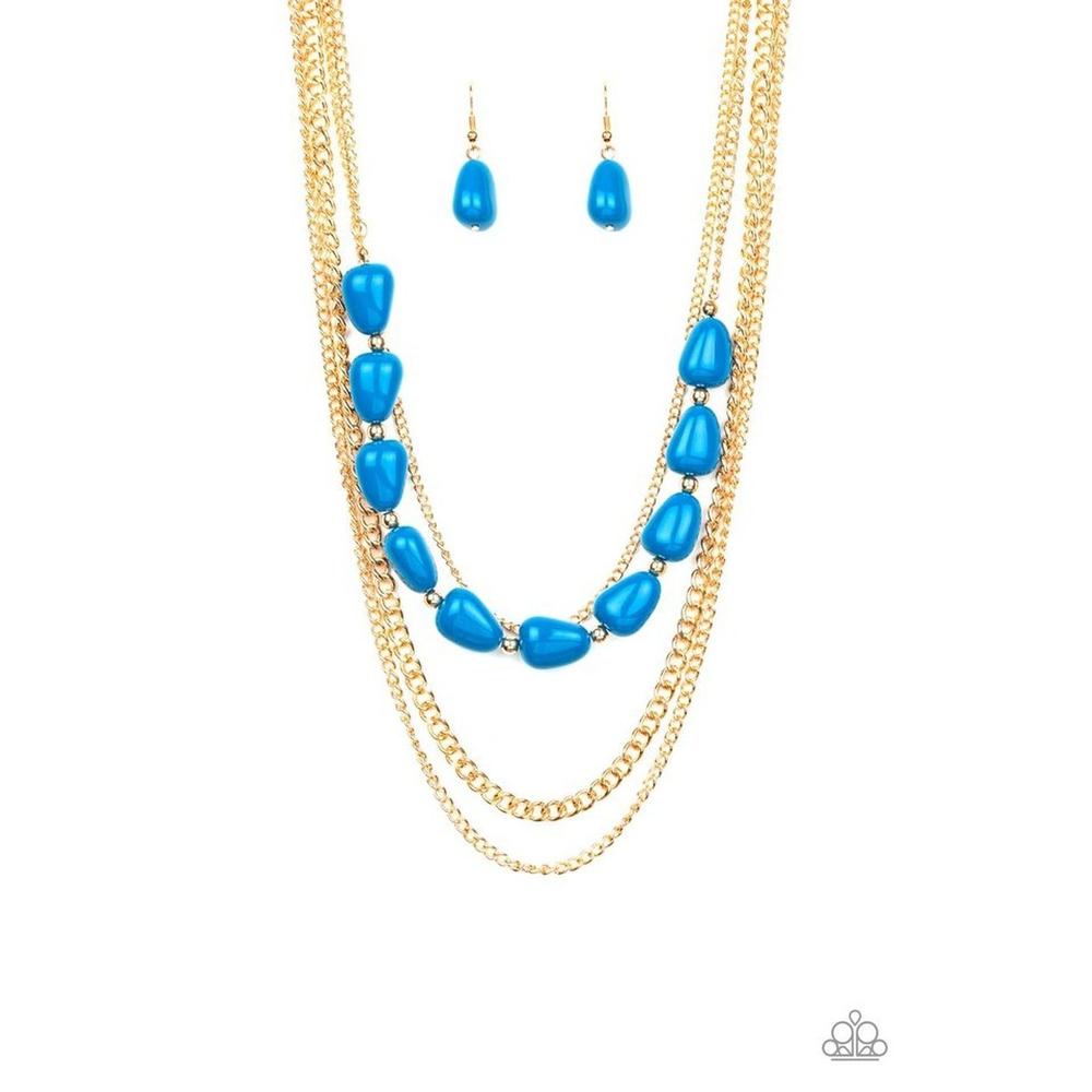 Trend Status Blue Necklace - Paparazzi - Dare2bdazzlin N Jewelry