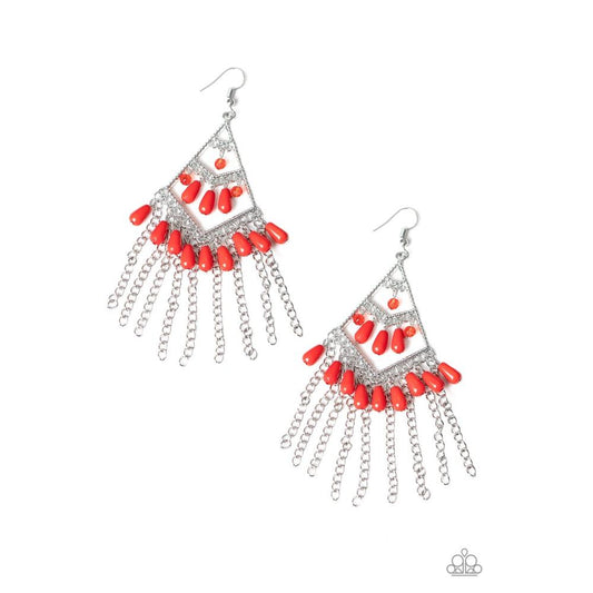 Trending Transcendence - Red Earring - Paparazzi - Dare2bdazzlin N Jewelry