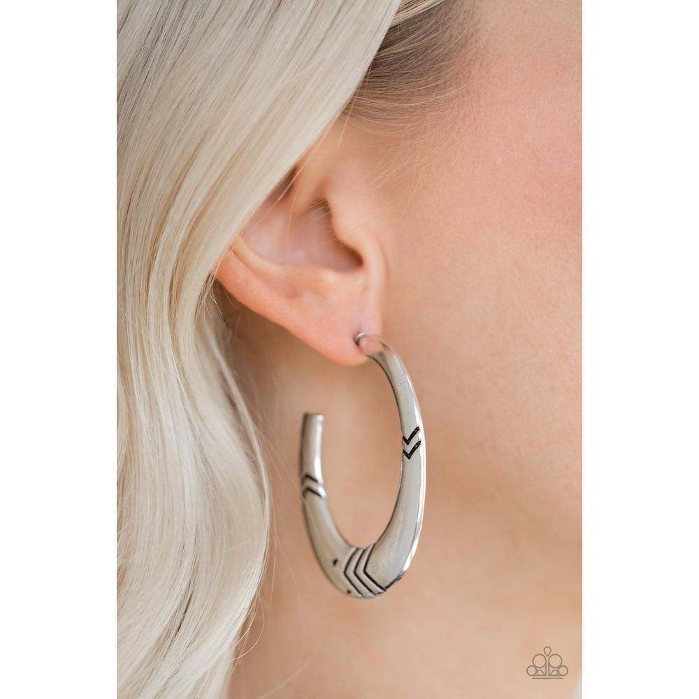 Tribe Pride - Silver Earrings - Paparazzi - Dare2bdazzlin N Jewelry