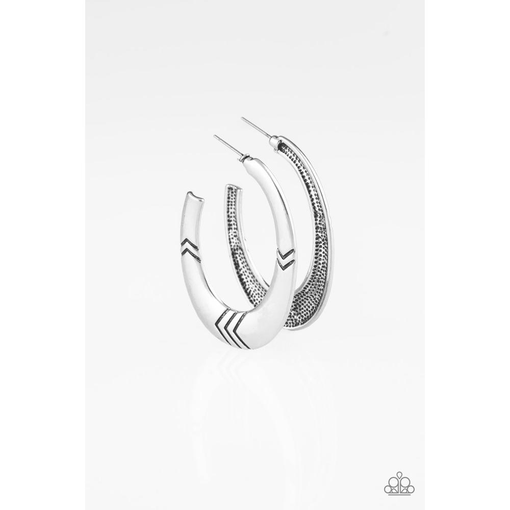 Tribe Pride - Silver Earrings - Paparazzi - Dare2bdazzlin N Jewelry