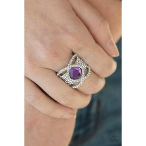 Triple Crown Twinkle - Purple Ring - Paparazzi - Dare2bdazzlin N Jewelry