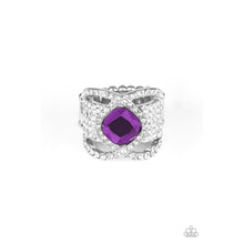 Load image into Gallery viewer, Triple Crown Twinkle - Purple Ring - Paparazzi - Dare2bdazzlin N Jewelry
