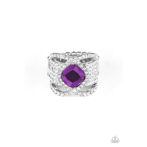Triple Crown Twinkle - Purple Ring - Paparazzi - Dare2bdazzlin N Jewelry