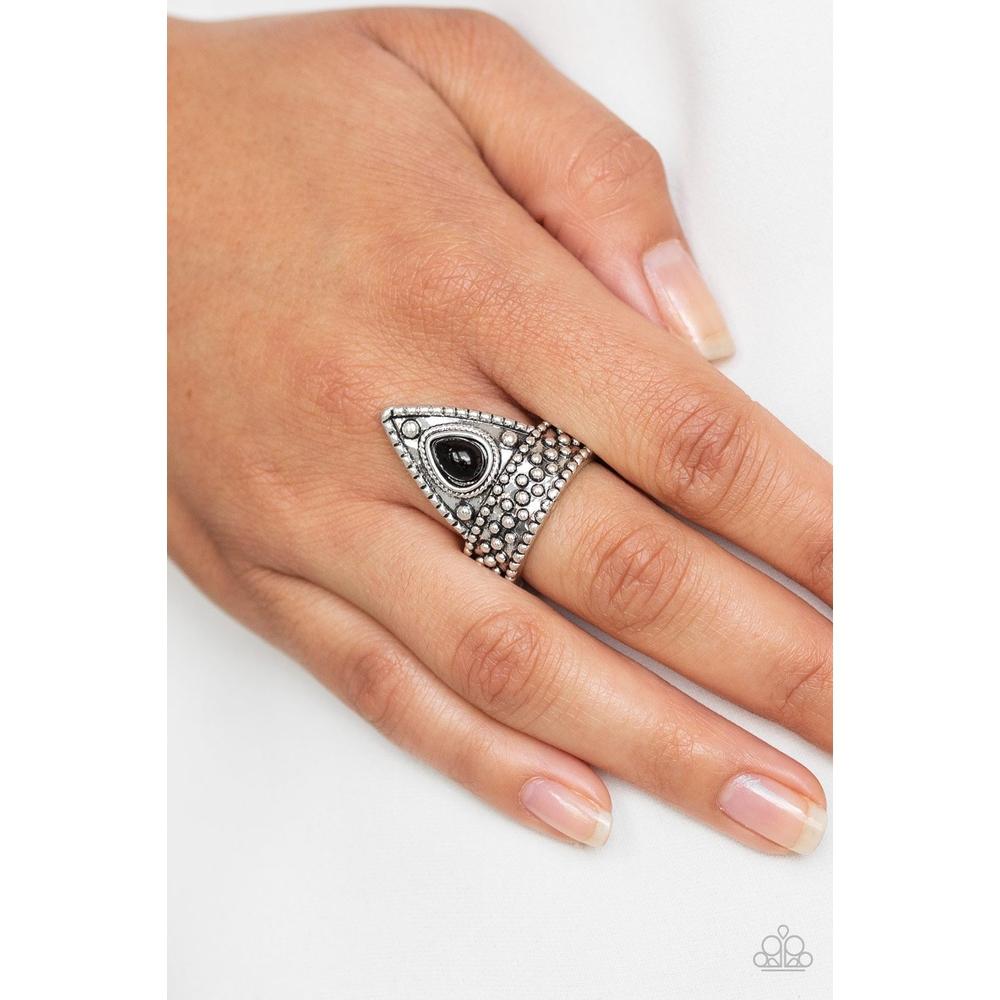 Tropical Escapades Black Ring - Paparazzi - Paparazzi - Dare2bdazzlin N Jewelry