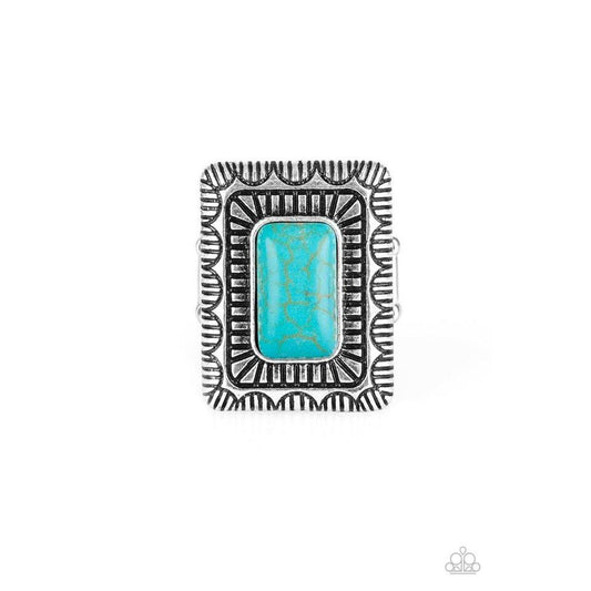 Tumbleweed Deserts Blue Ring - Paparazzi - Paparazzi - Dare2bdazzlin N Jewelry