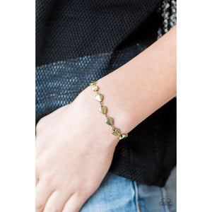 Turn Up The HEARTBEAT - Brass Bracelet - Paparazzi - Dare2bdazzlin N Jewelry