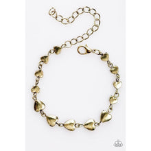 Load image into Gallery viewer, Turn Up The HEARTBEAT - Brass Bracelet - Paparazzi - Dare2bdazzlin N Jewelry
