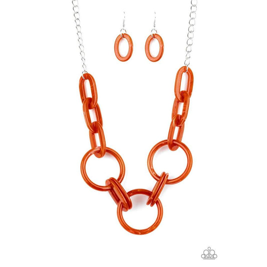 Turn Up The Heat Orange Necklace - Paparazzi - Dare2bdazzlin N Jewelry