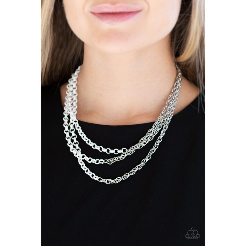 Turn Up The Volume - White Necklace - Paparazzi - Dare2bdazzlin N Jewelry