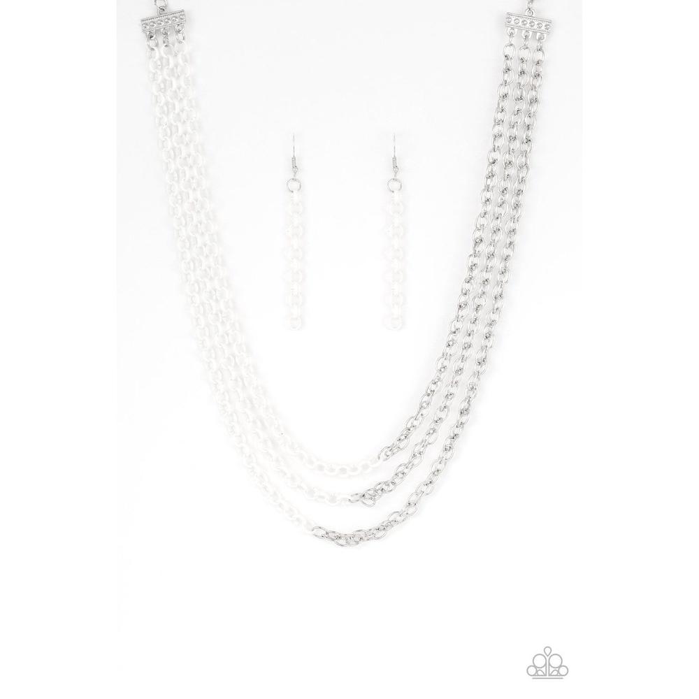 Turn Up The Volume - White Necklace - Paparazzi - Dare2bdazzlin N Jewelry