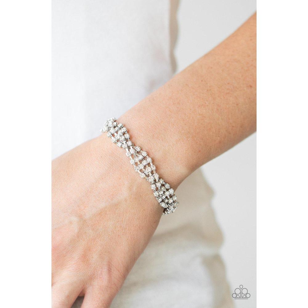 Twists and Turns - White Bracelet - Paparazzi - Dare2bdazzlin N Jewelry