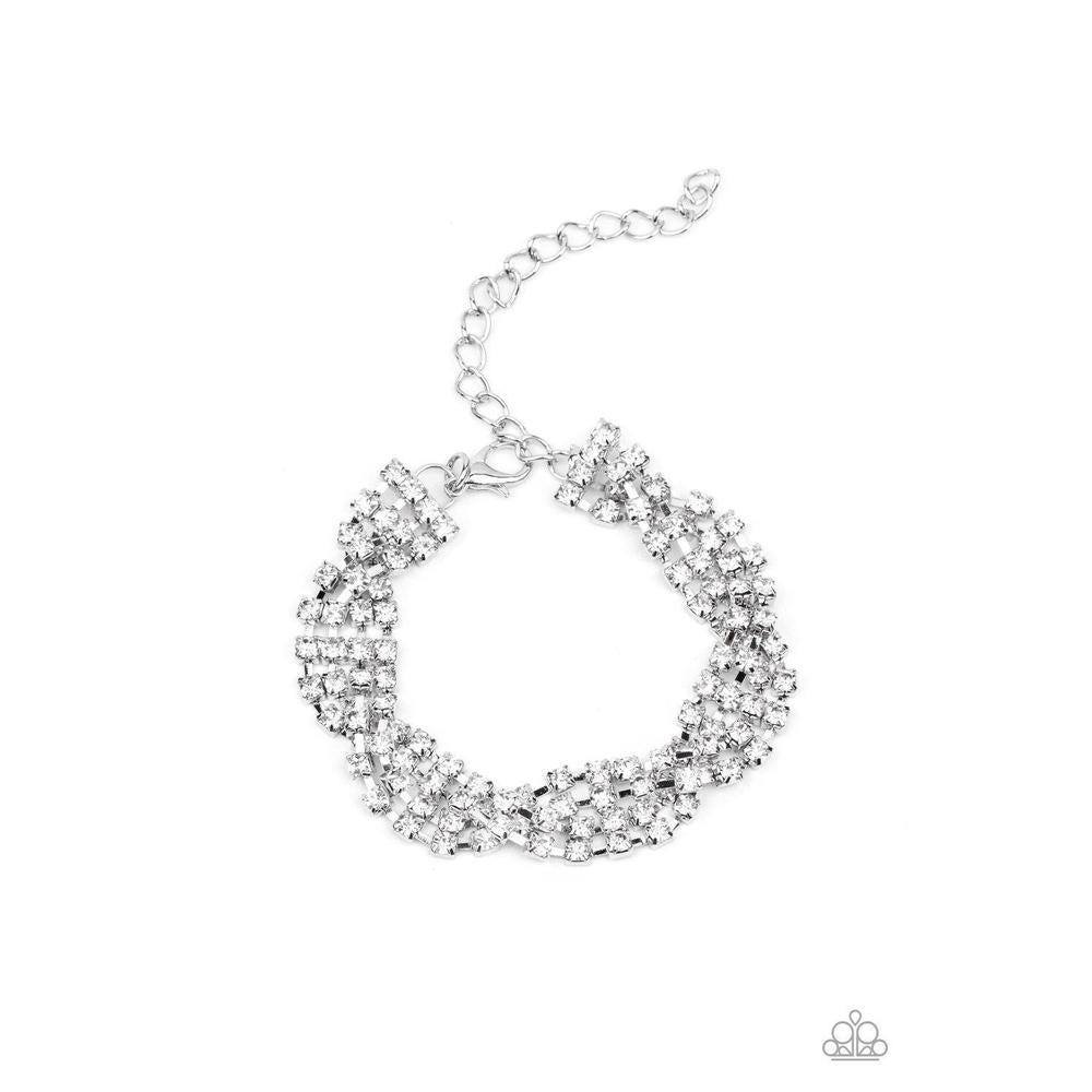 Twists and Turns - White Bracelet - Paparazzi - Dare2bdazzlin N Jewelry