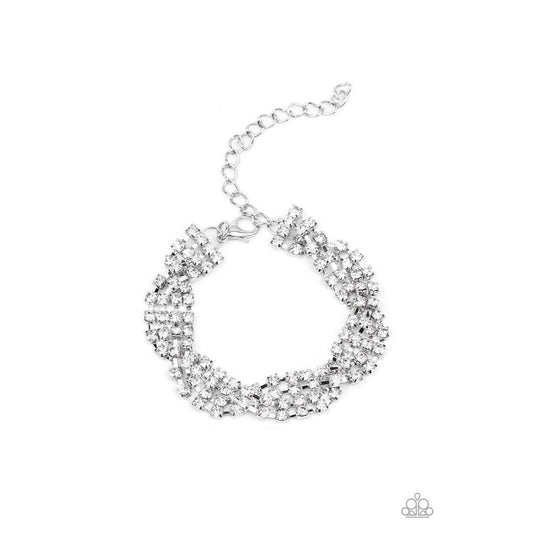 Twists and Turns - White Bracelet - Paparazzi - Dare2bdazzlin N Jewelry
