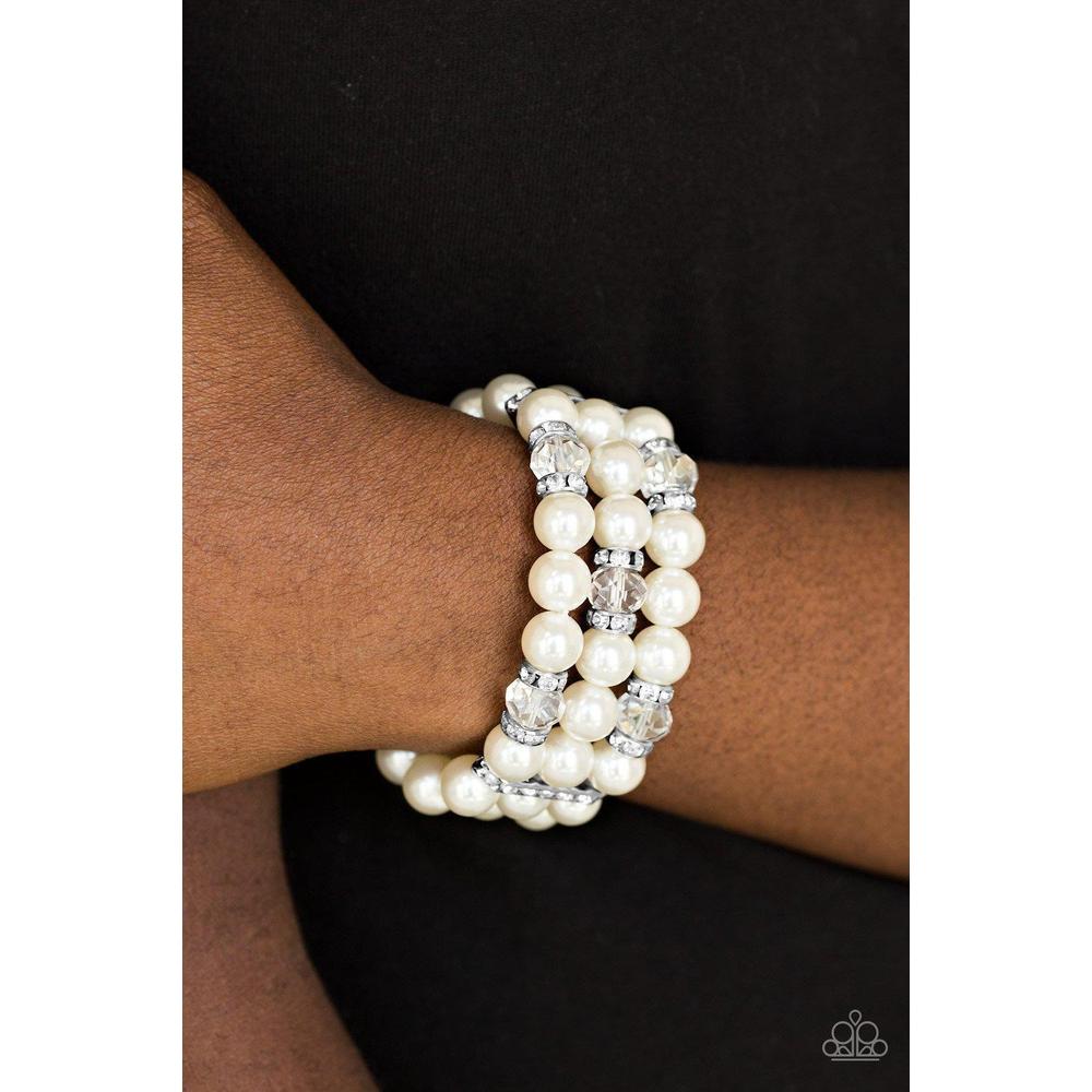 Undeniably Dapper White Bracelet - Paparazzi - Dare2bdazzlin N Jewelry