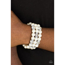 Load image into Gallery viewer, Undeniably Dapper White Bracelet - Paparazzi - Dare2bdazzlin N Jewelry
